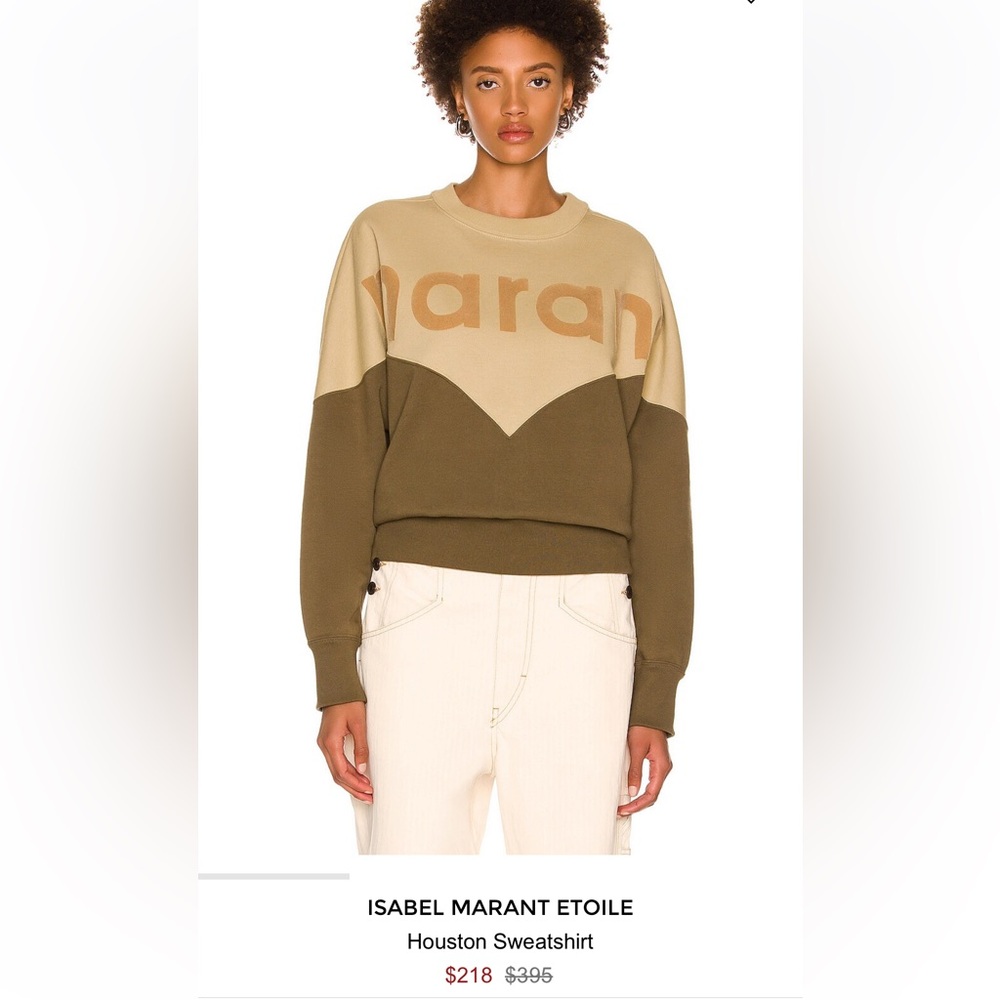 Isabel Marant Étoile Houston Colorblock Sweatshirt - Olive/Beige